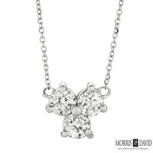 0.50 Carat Natural 3 Stone Diamond Necklace